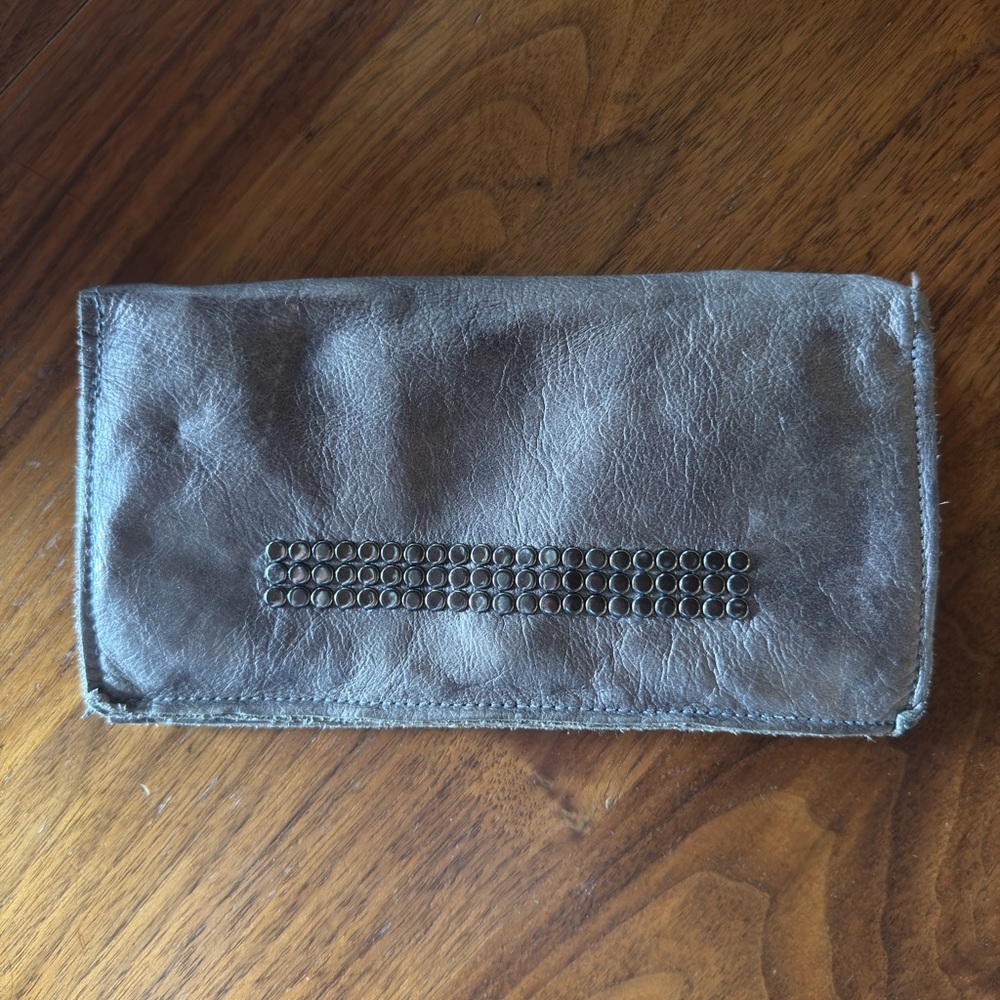 Tracy Tanner Pewter Metallic Leather Wallet